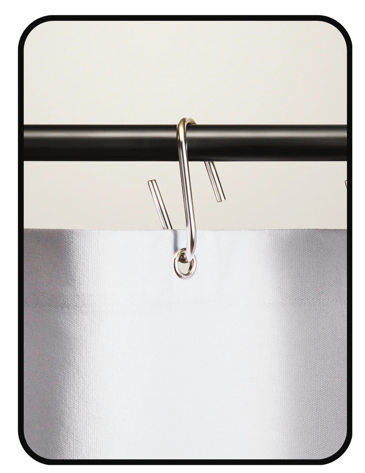 Outlines easy-glide shower curtain hooks