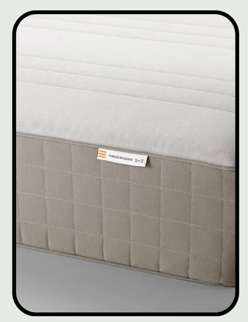 IKEA hybrid spring mattress with rayon polyester flame retardant encasement