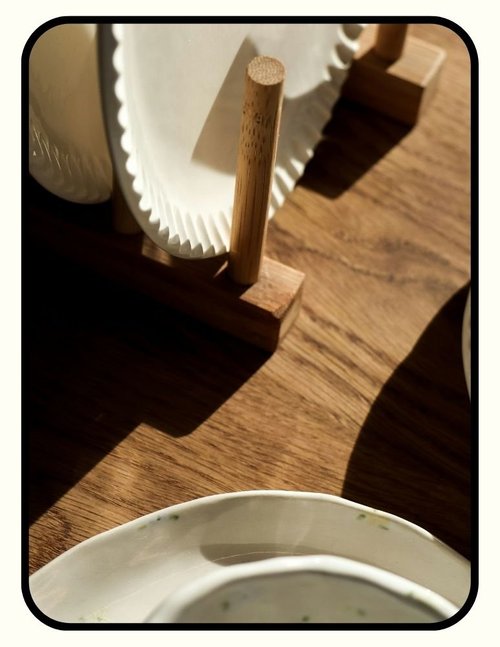 Handmade solid wood dish drying rack from Etsy