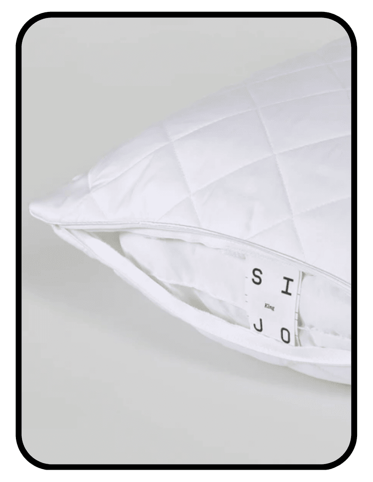 SIJO FluffBase eucalyptus Tencel pillow with OEKO-TEX recycled polyester fill for combination sleepers