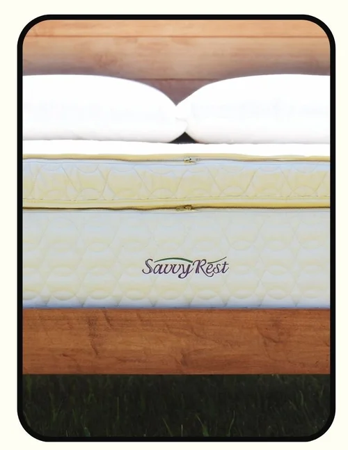 Savvy Rest organic latex mattress with split firmness, GOLS and GOTS certified