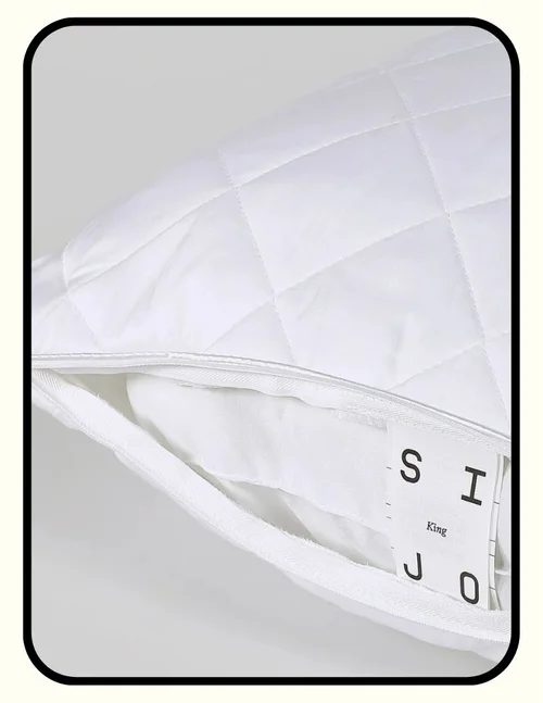 SIJO FluffBase eucalyptus Tencel pillow with OEKO-TEX recycled polyester fill for combination sleepers