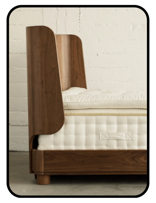 Avocado Malibu solid wood handcrafted low-profile platform bed frame