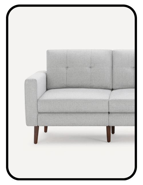 Burrow sofa with OEKO-TEX fabric and formaldehyde-free engineered wood frame