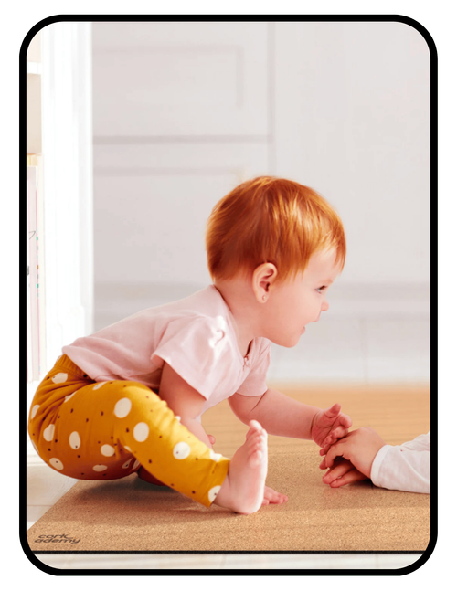 Corkademy non toxic cork play mat with natural latex backing