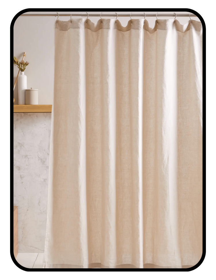 Quince natural linen shower curtain