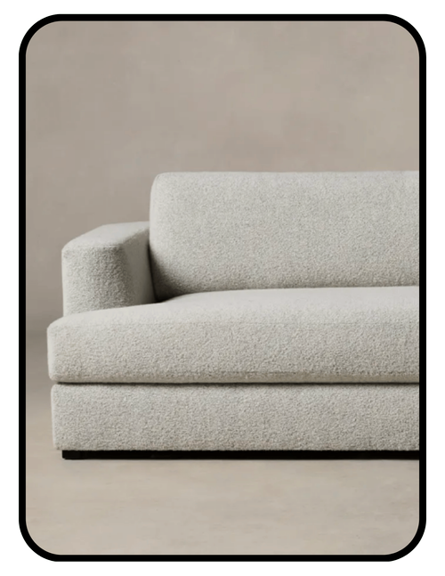 Maiden Home solid wood frame sofa with performance fabric and low-VOC glues