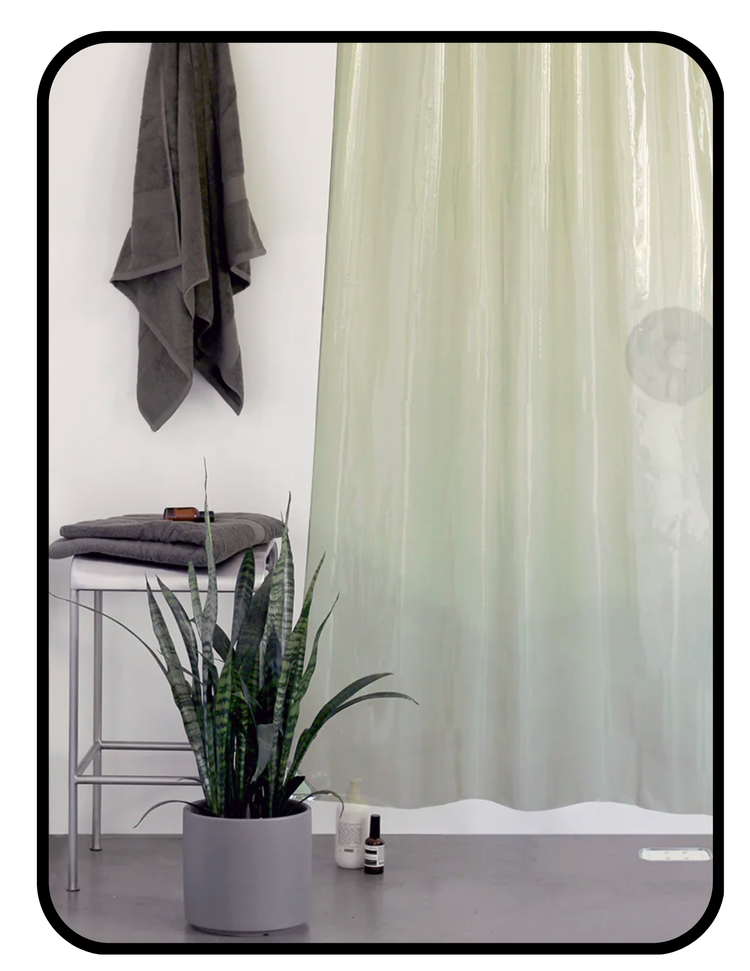 Outlines recyclable PEVA shower curtain liner