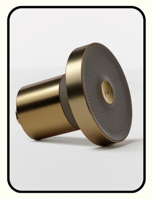 Jolie filtered showerhead system in metallic finish