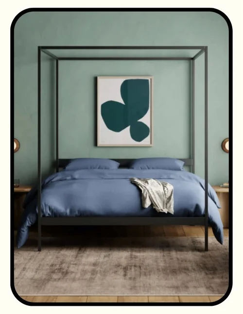 All Modern sleek powder-coated steel canopy bed frame