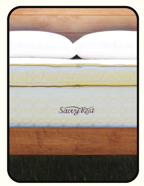 Savvy Rest organic latex mattress with split firmness, GOLS and GOTS certified