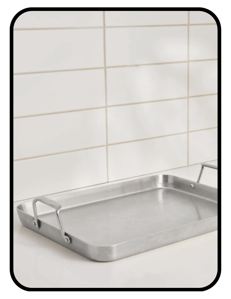 Misen stainless steel roasting pan, non-toxic uncoated bakeware