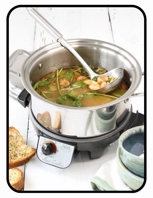 360 Cookware 316 stainless steel slow cooker with pot and base
