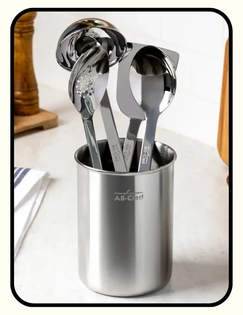 All-Clad uncoated stainless steel non-toxic utensil set