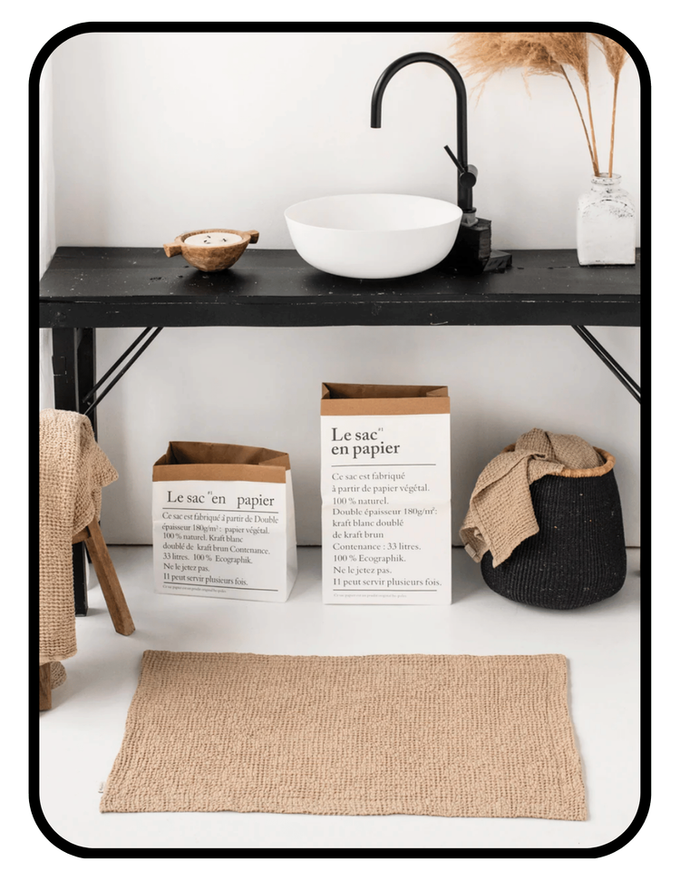 Magic Linen OEKO-TEX waffle weave linen bath mat
