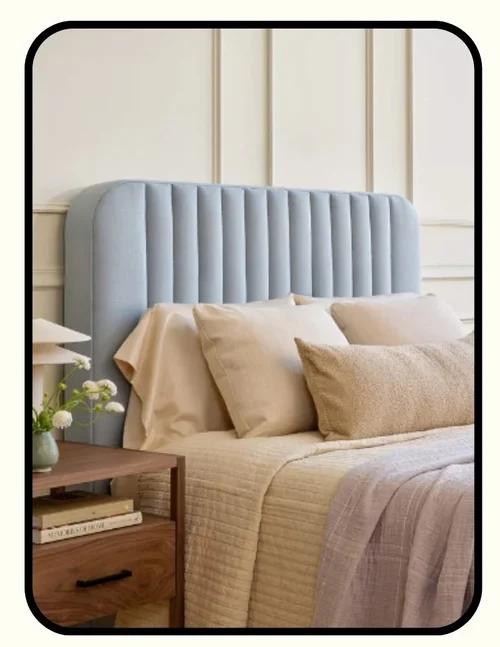 Medley Pippen non-toxic upholstered bed with OEKO-TEX wool and organic latex padding
