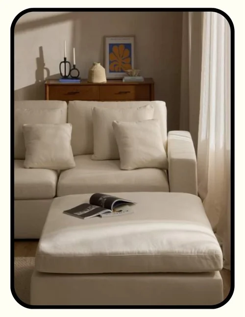 Silk and Snow modular non-toxic sectional with OEKO-TEX certified upholstery