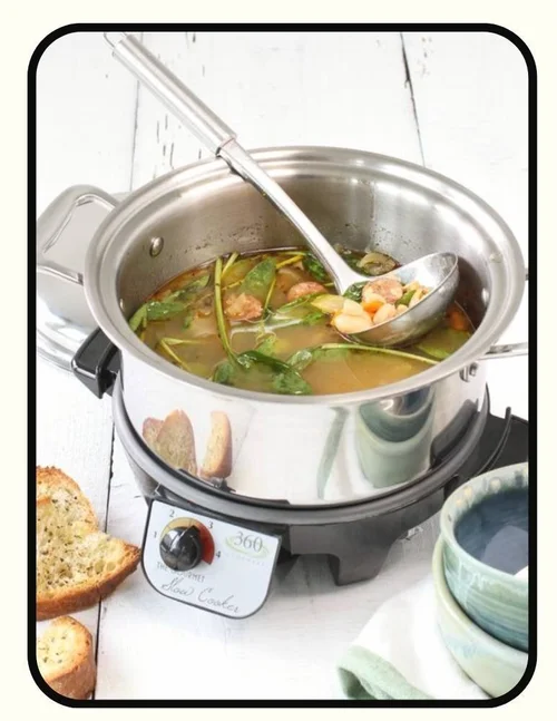 360 Cookware 316 stainless steel slow cooker with pot and base
