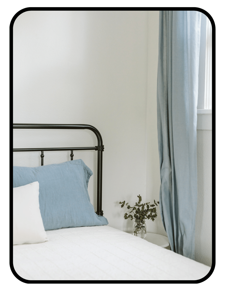 Amazon budget powder-coated metal bed frame with headboard, farmhouse style
