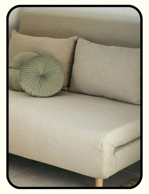 The Futon Shop natural sofa with GOLS organic latex and OEKO-TEX wool