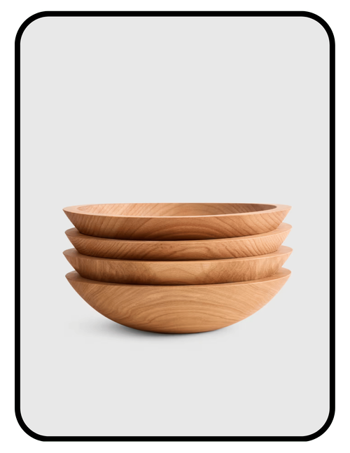 Quince solid beech wood bowls with beeswax and mineral oil finish