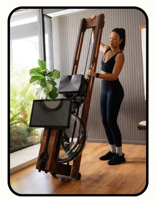 Ergatta wooden rowing machine, low-plastic full-body workout