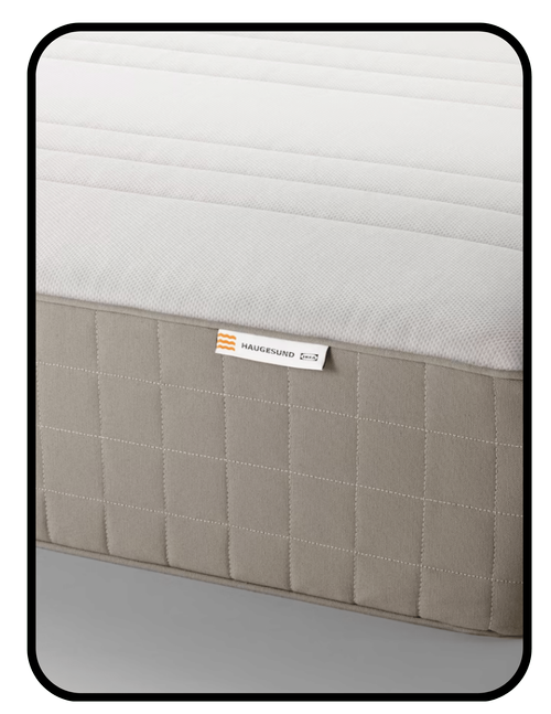 IKEA hybrid spring mattress with rayon polyester flame retardant encasement