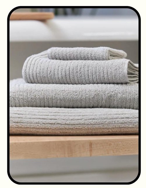 Avocado GOTS Organic Cotton plush ribbed bath towels