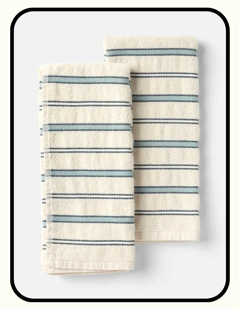 Coyuchi GOTS certified organic cotton non-toxic kitchen towels