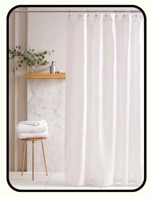 Quince natural linen shower curtain