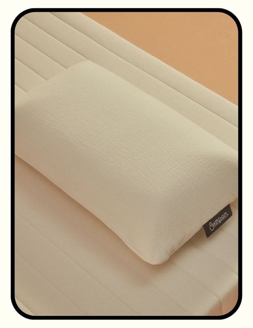 Earthfoam natural Talalay latex pillow with OEKO-TEX certified latex and GOTS organic cotton cover