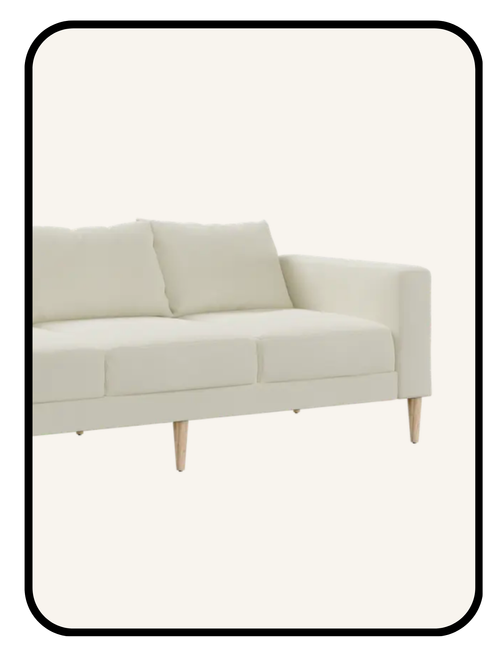 IKEA sofa with PFAS-free polyester upholstery and engineered wood frame
