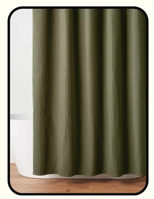 Target OEKO-TEX cotton-polyester waffle weave shower curtain