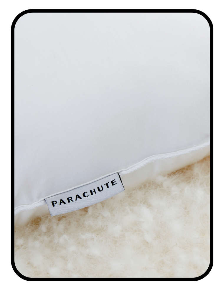 Parachute down pillow with Class 1 OEKO-TEX certified cotton cover and certified humane down fill