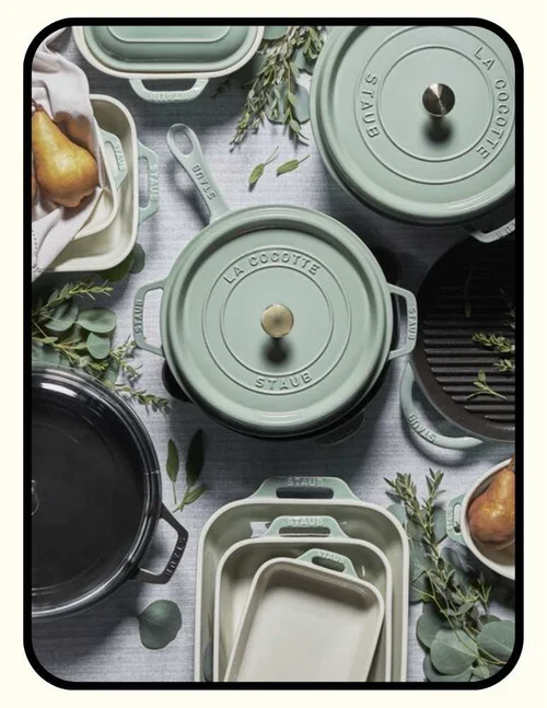 Staub enameled cast iron cookware