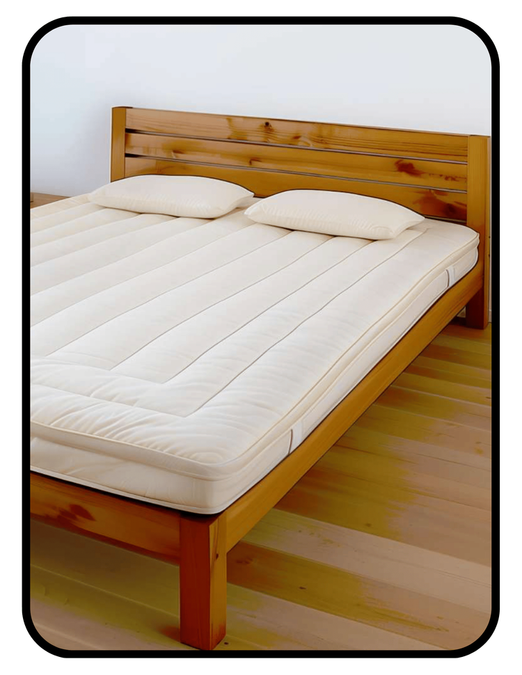 Sleep and Beyond GOTS organic wool mattress topper with GOTS organic cotton encasement