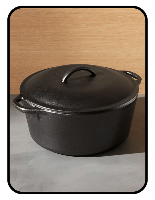 Lodge unenameled cast iron dutch oven