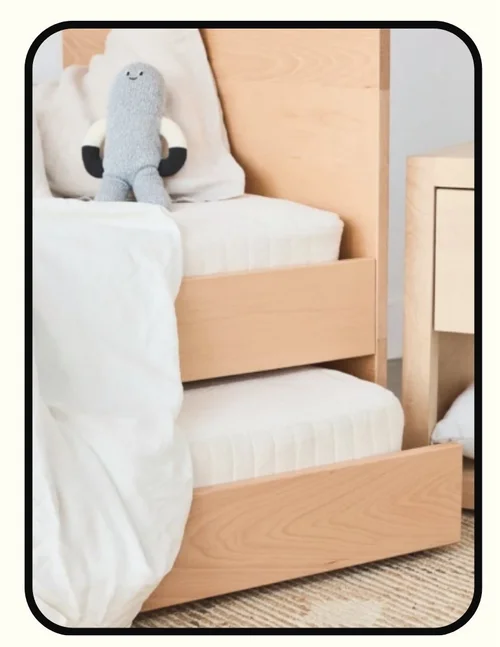 Avocado solid wood non-toxic twin trundle bed frame with storage