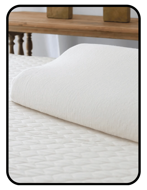 Savvy Rest organic latex contour pillow with GOLS organic Dunlop latex and GOTS organic cotton casing for TMJ