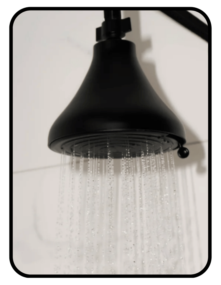 NUUD showerhead filter with KDF, carbon, and calcium sulfite media