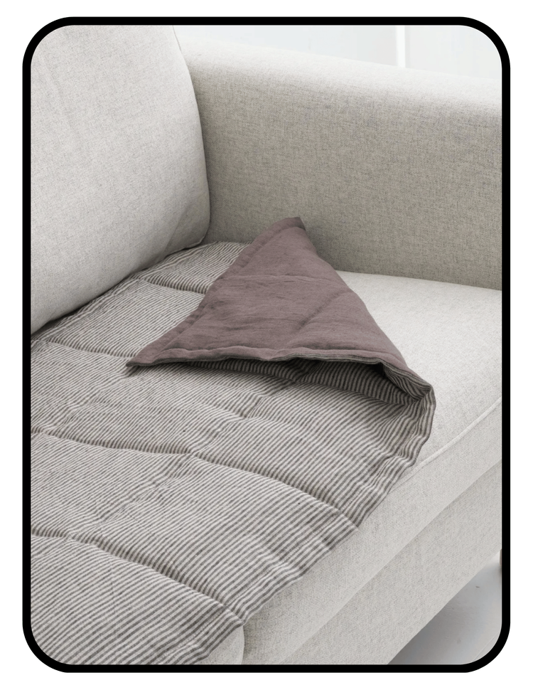Etsy custom-size natural fabric couch protector in linen or cotton