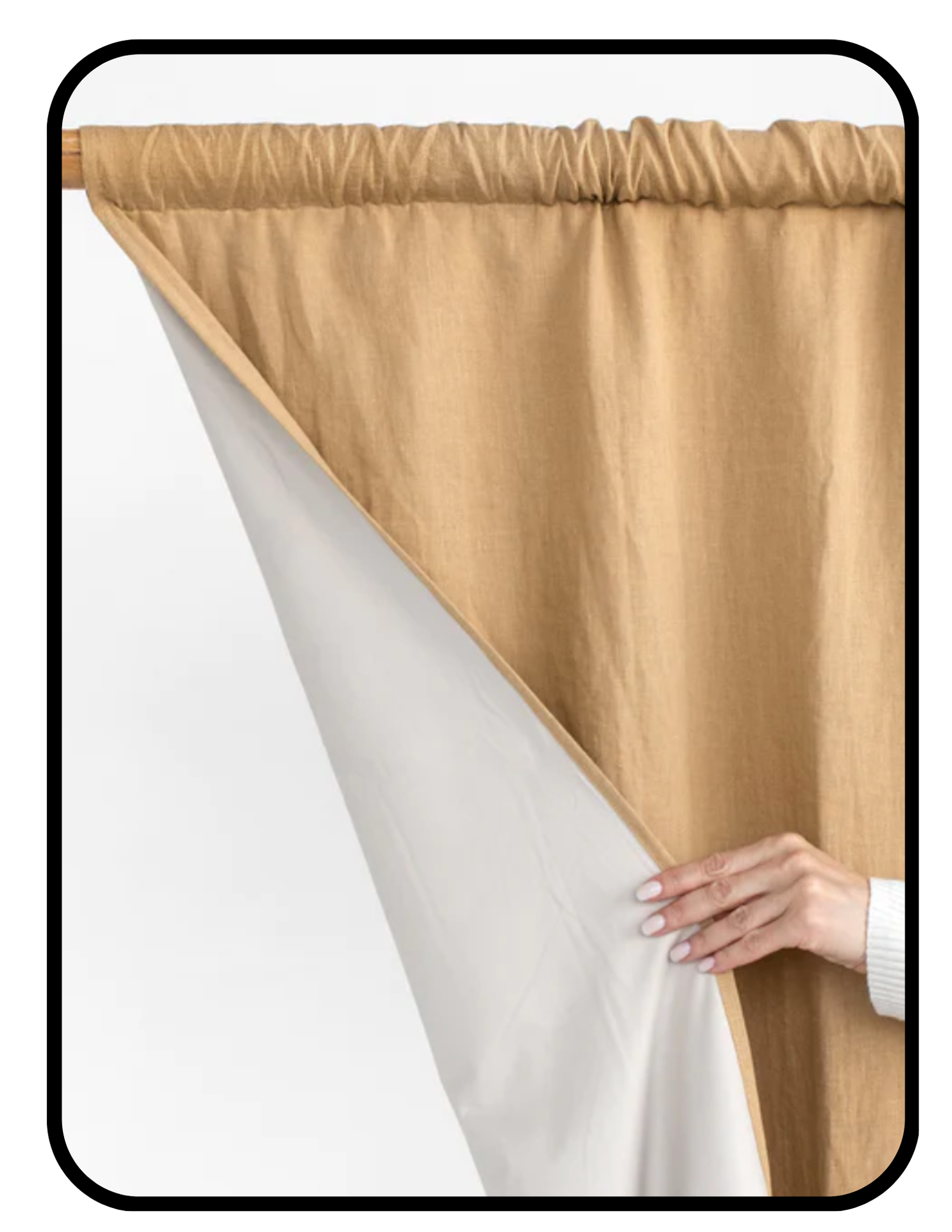 Magic Linen natural linen blackout curtains in a neutral tone