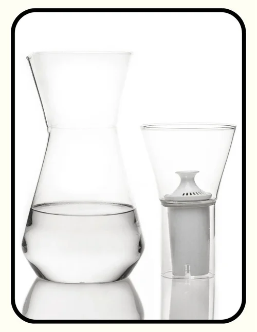 Brita Elite water filter in a glass carafe