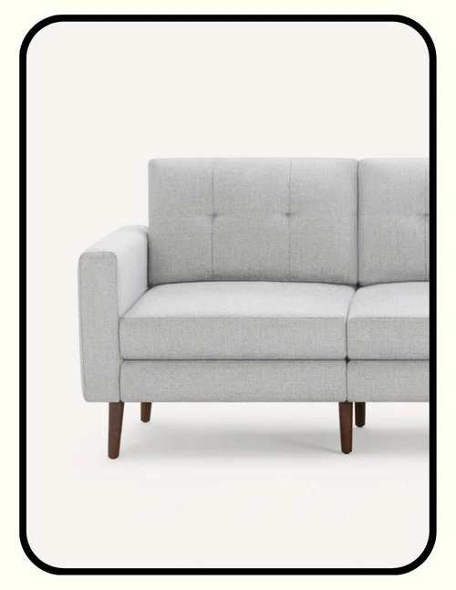 Burrow sofa with OEKO-TEX fabric and formaldehyde-free engineered wood frame