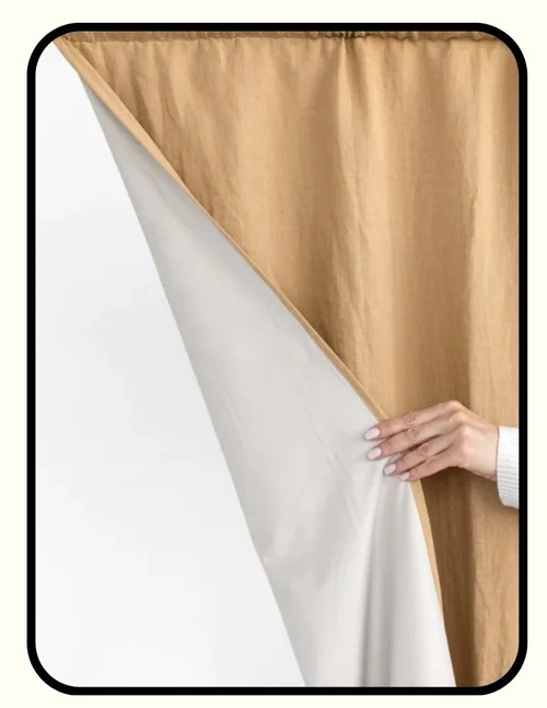 Magic Linen natural linen blackout curtains in a neutral tone