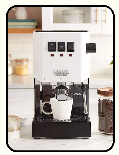 Gaggia Evo Pro home espresso machine with stainless steel hot water tubing