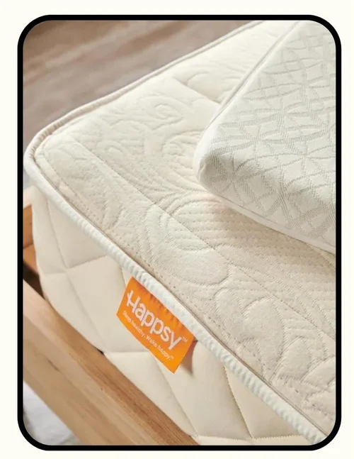 Happsy affordable organic hybrid mattress, GOLS and GOTS certified non-toxic