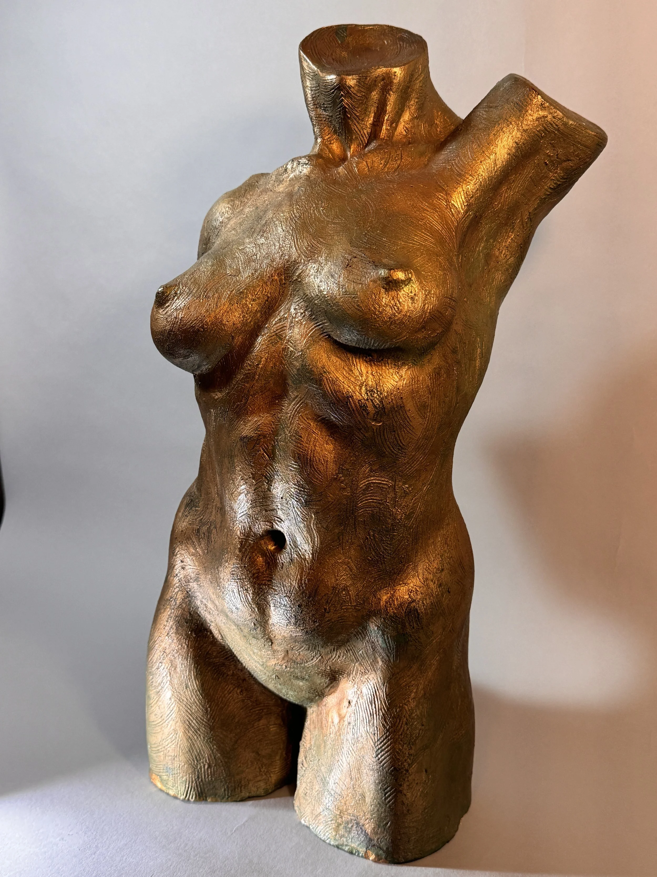 Available, Ceramic Torso, Shown with the National Sculpture Society in 2025. $3,200.