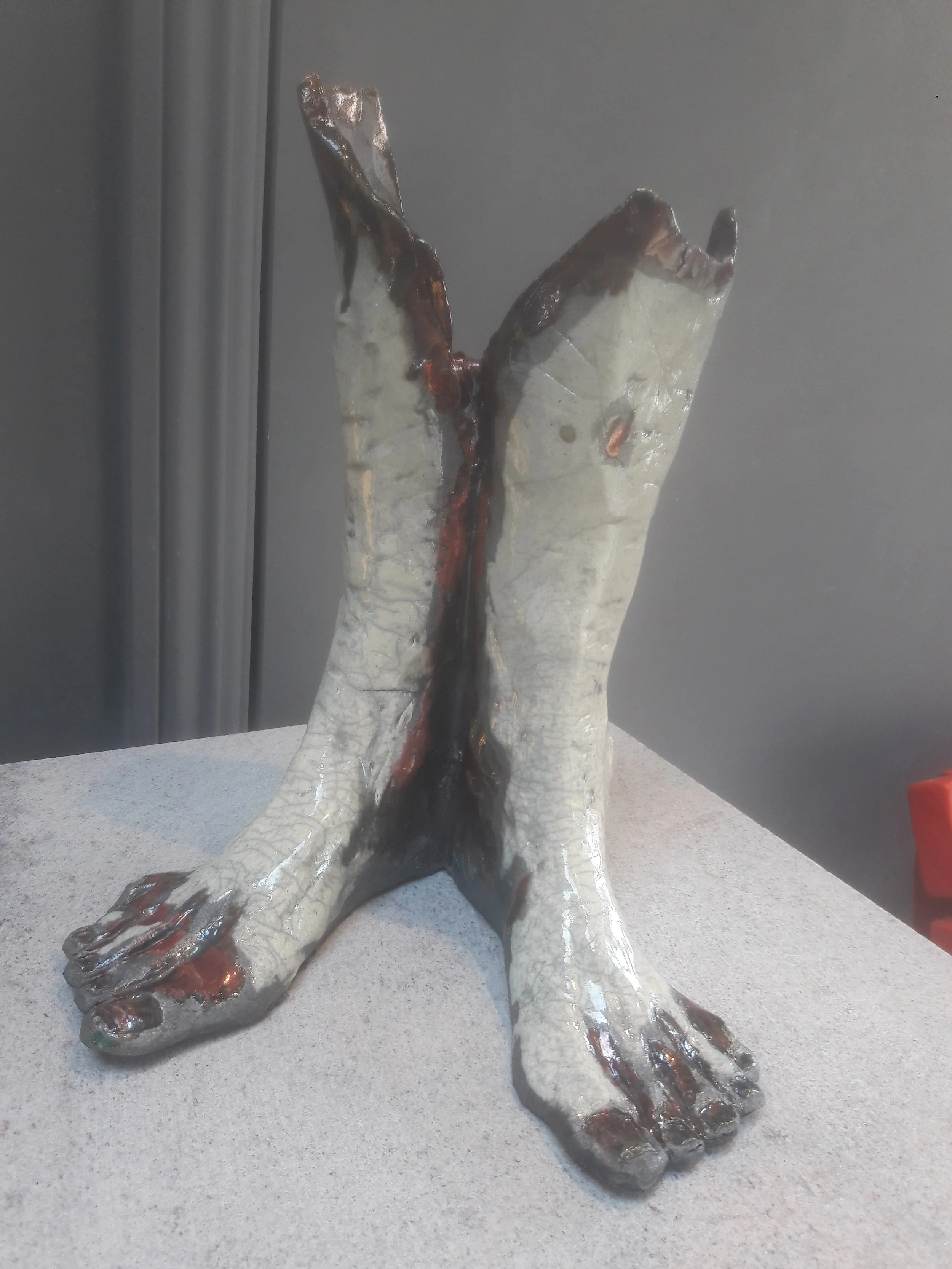 Firewalker. 1st Raku piece in a few years. Sold.