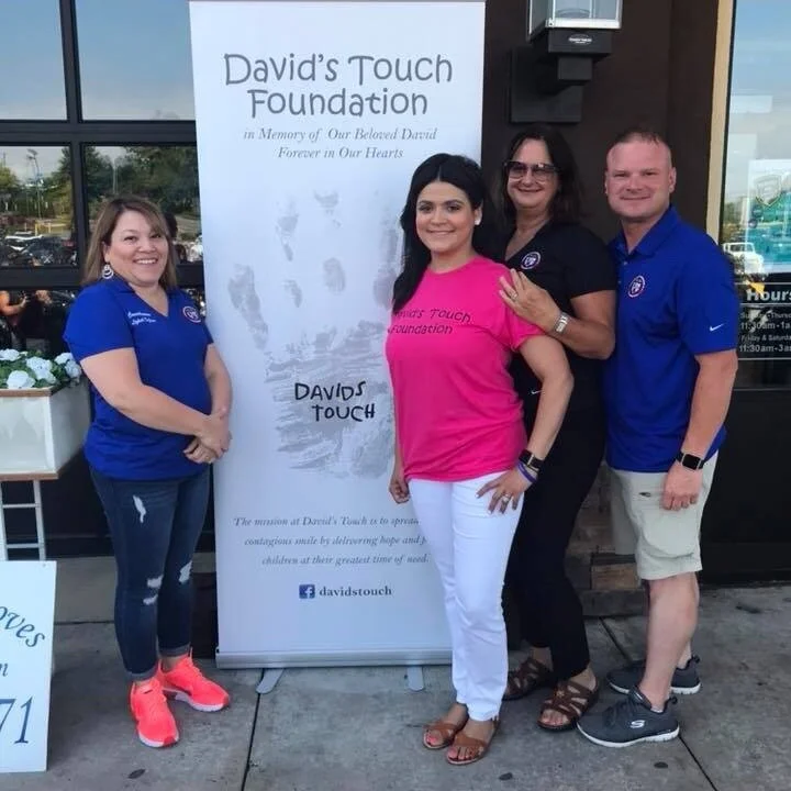 Lizbeth (left), Cory (right), Nancy (center-right) with Jenny Rosado supporting the Davids Touch Foundation